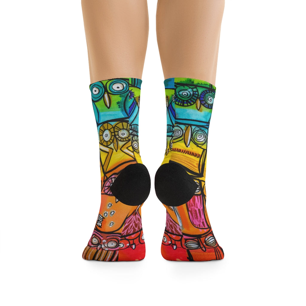 A Parliament of Rainbow Owls - Rainbow Collection - Lebo Tribe Socks